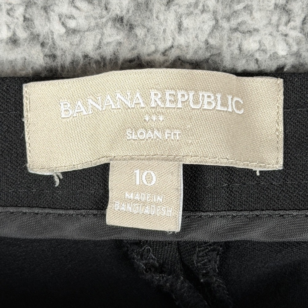 Banana Republic Women's 10 Sloan Fit Black Ankle Work Trouser Pants Side Zip - Picture 4 of 16
